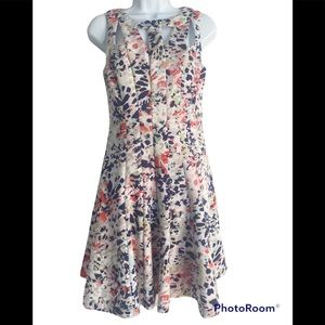 NWOT Jessica Simpson Fit and Flare, Sz 4, Red Purple White